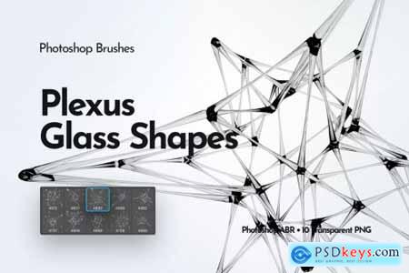 Plexus Glass Shapes Photoshop Brushes