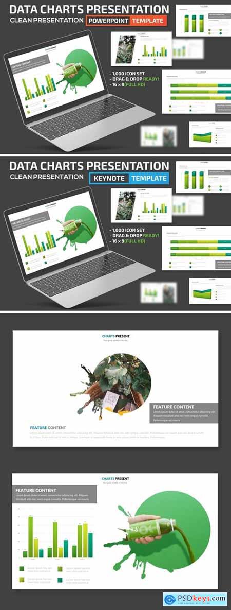 Green Charts Powerpoint and Keynote Presentation