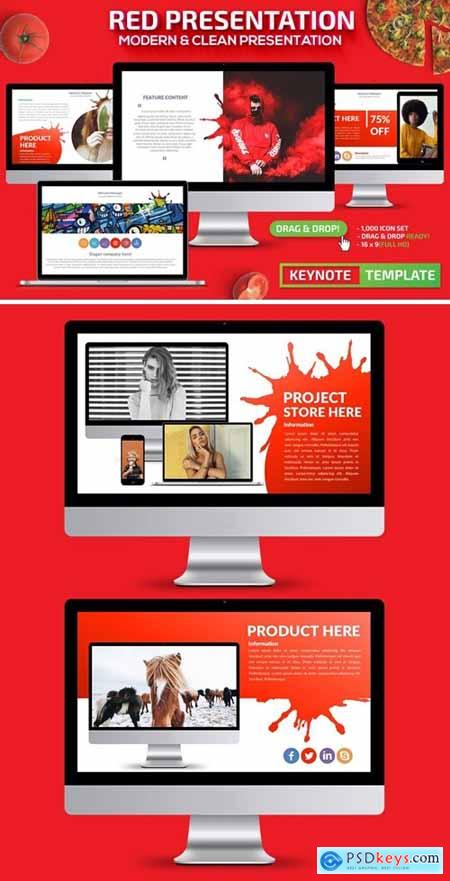 Red Powerpoint Presentation and Keynote Template