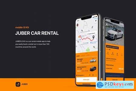 JUBER - Car rental mobile UI Kit