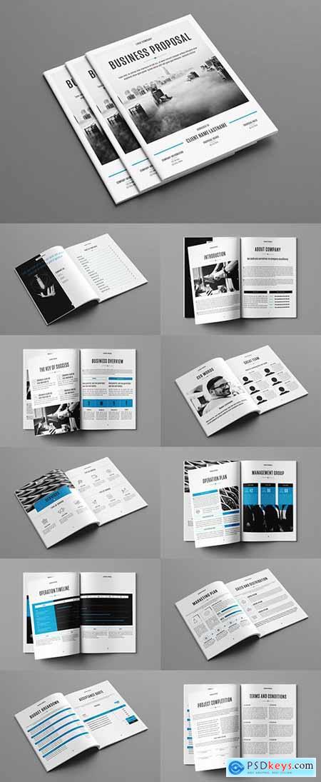 Business Proposal Layout with Blue Accents 241788566