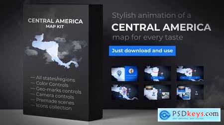 Videohive Map of Central America with Countries Central America Islands Map Kit