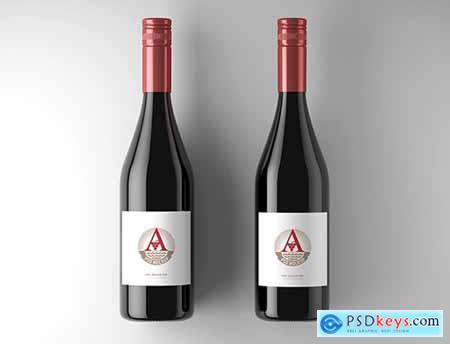 2 Wine Bottle Labels Mockup 225414029