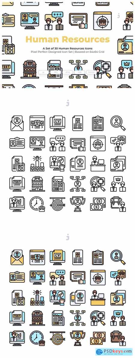 30 Human Resources Icons