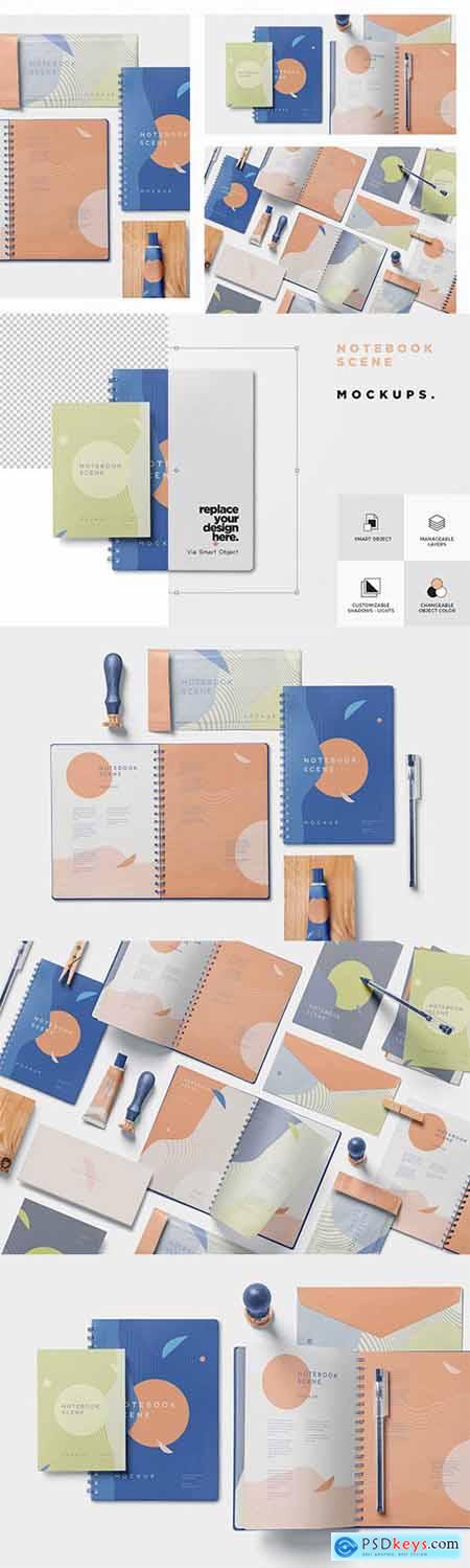 3 Notebook Mockups With Movable Elements