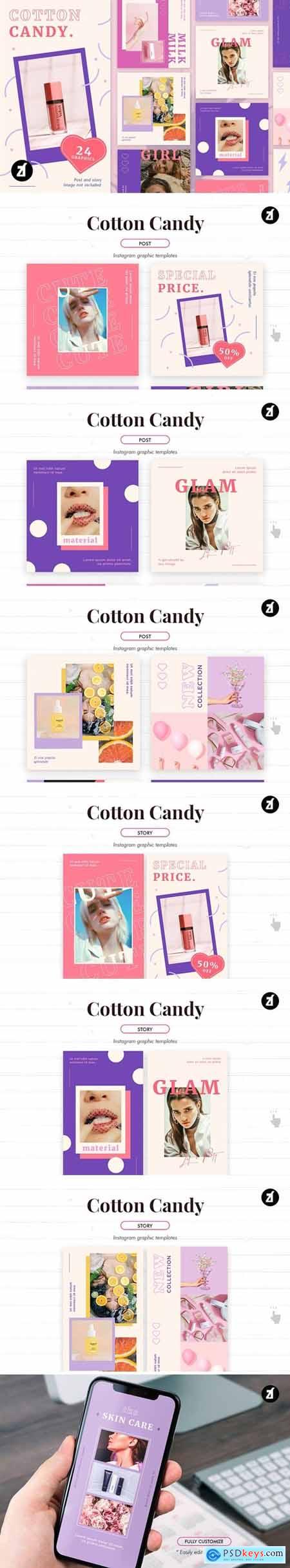 Cotton candy social media templates 3997691
