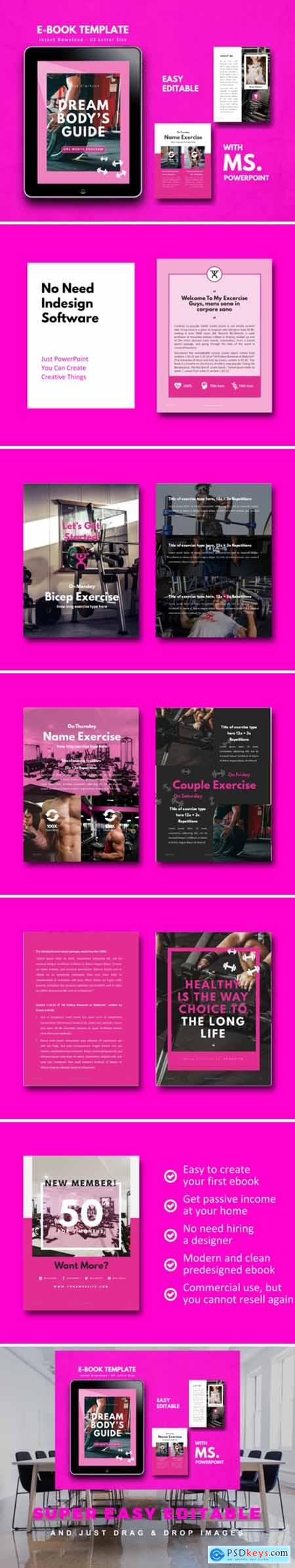 Fitness Girl EBook Template PowerPoint 1717354
