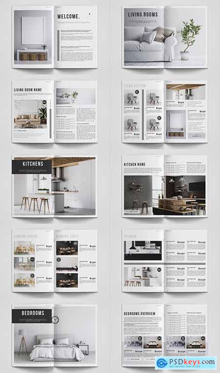 Product Catalog Layout with Green and Gray Accents 271282240