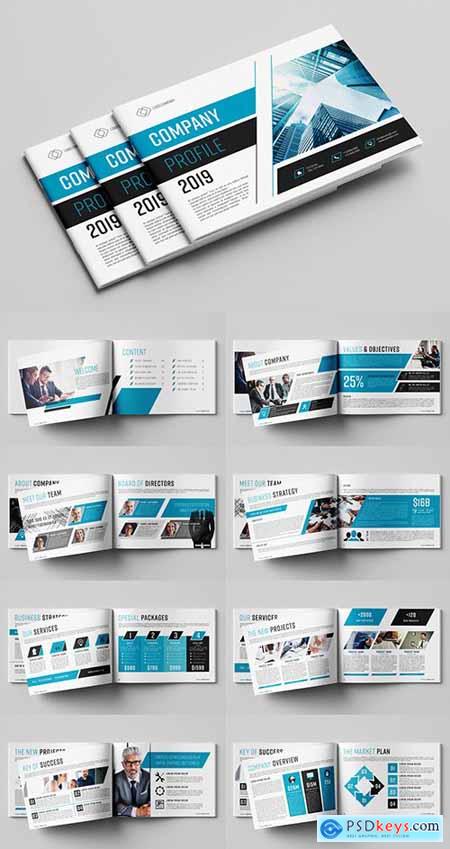 Brochure with Blue and Grey Accents 273932718