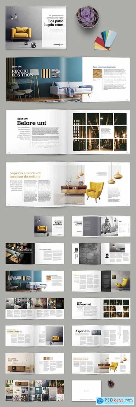 Brochure with Yellow Accents 256264648