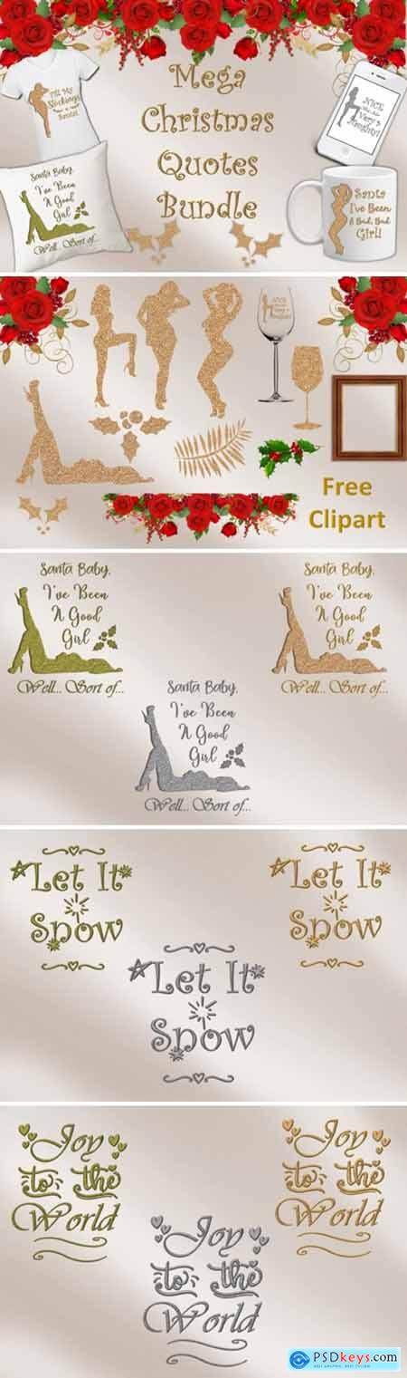 Creativemarket Christmas Quotes Clipart 1736884