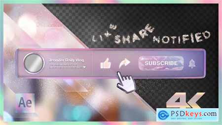 Videohive Youtube Subscribe Rainbow Glass Button 24289126