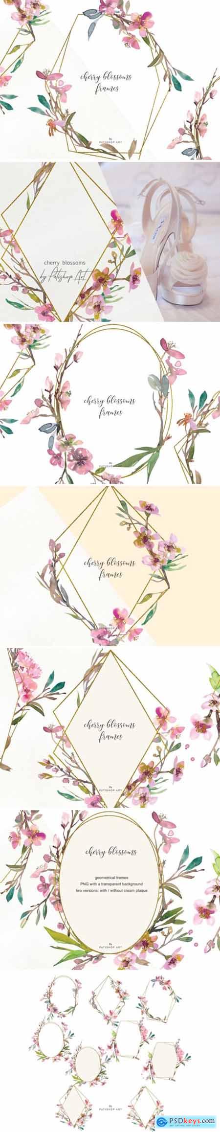 Watercolor Cherry Blossoms Frames 1585475