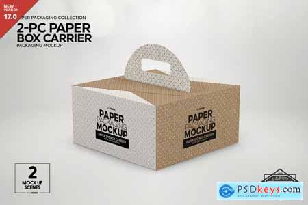 2pc PaperBox Carrier PackagingMockup 4069400