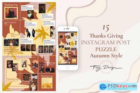 Thanksgiving Autumn Instagram Post Puzzle