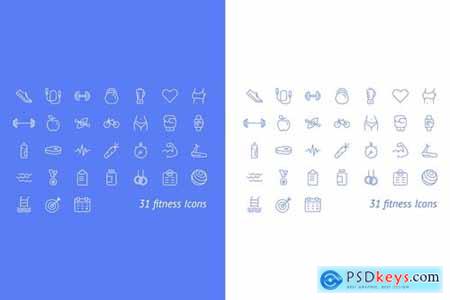 Fitness and Sport Vector Icons Set