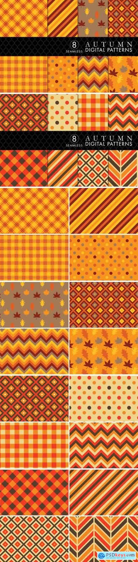 Seamless Autumn Patterns Bundle