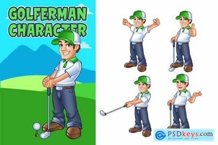 Golferman Mascot Character
