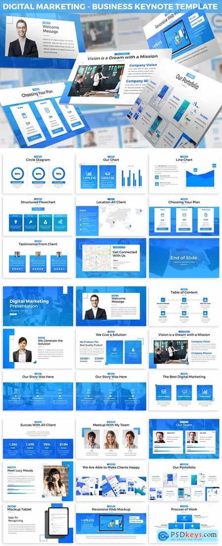 Digital Marketing Keynote Template Free Download Photoshop Vector 