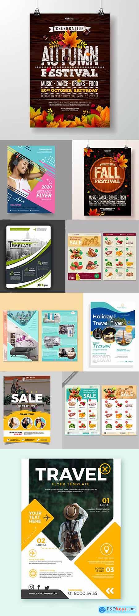Set of Different Flyers Template