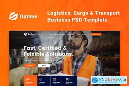 Optime - Logistics, Cargo & Transport PSD Template