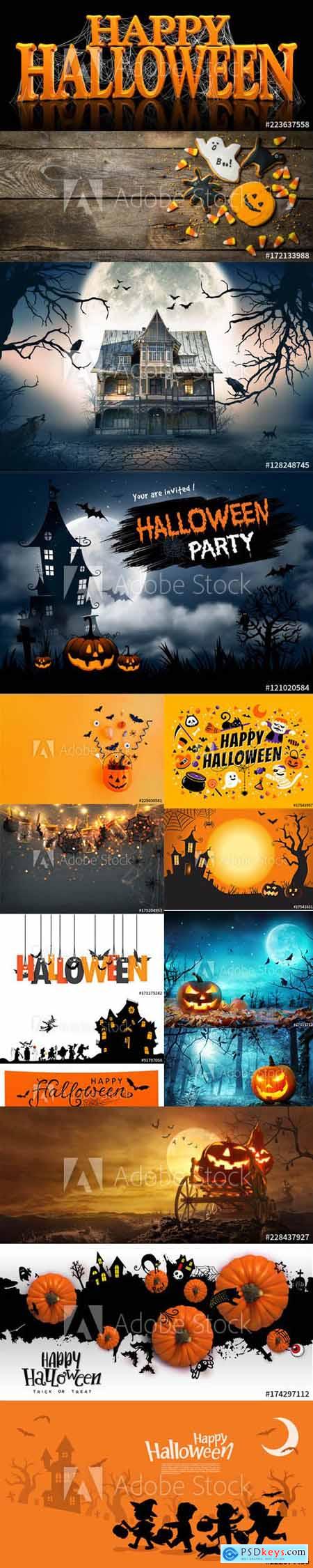 Set of Happy Halloween Background and Elements vol3