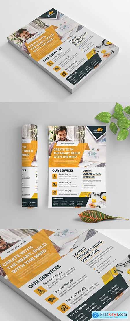 Clean Corporate Flyer Layout with Orange Accents 270464556