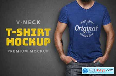 V-Neck T-Shirt Mockup