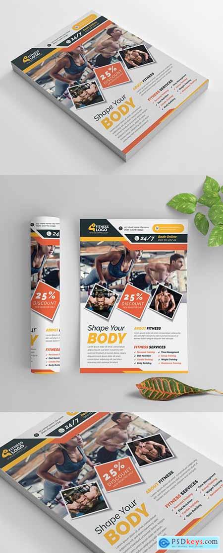 Fitness Gym Flyer with Red and Yellow Accents 269583890