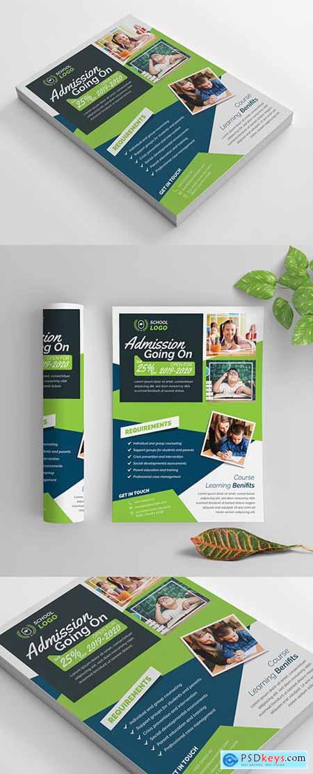 School Flyer Layout with Blue and Green Accents 269583871