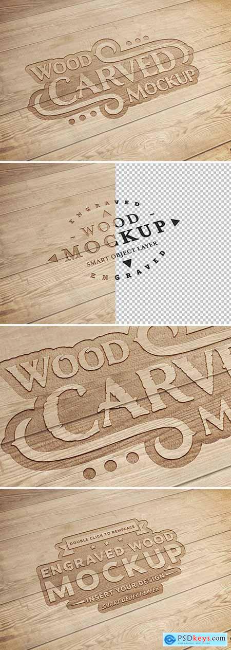 Carved Wood Text Effect Mockup 288921401