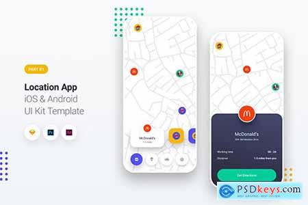 Location App iOS & Android UI Kit Template 1
