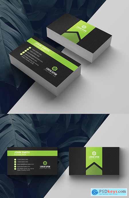 Green and Charcoal Business Card Layout 281130753