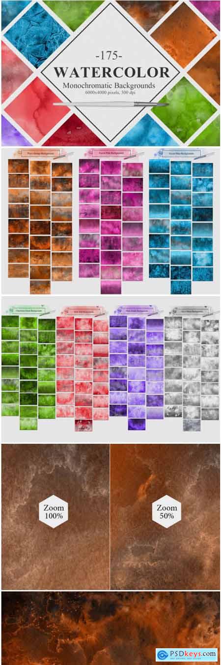 Monochromatic Watercolor Backgrounds