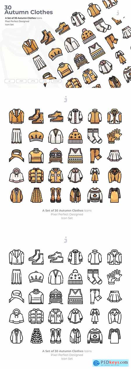 30 Autumn Clothes Icons