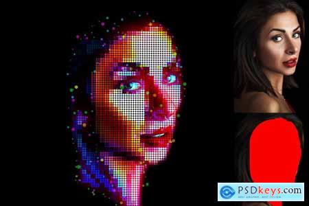 4D Color Pixel Portrait Action