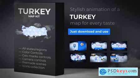 VideoHive Turkey Map - Republic of Turkey Map Kit 24591583