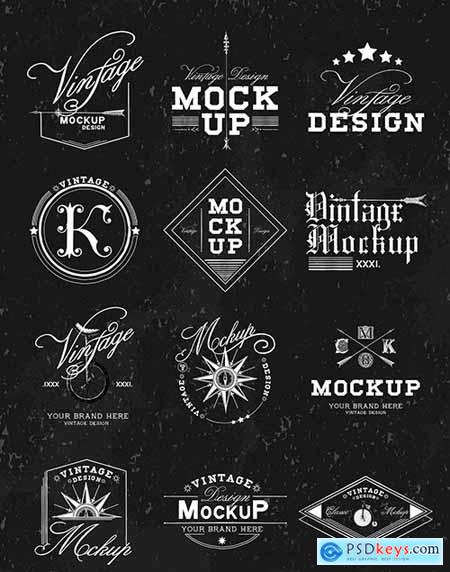 Set of vintage mockup logo design vector 463459