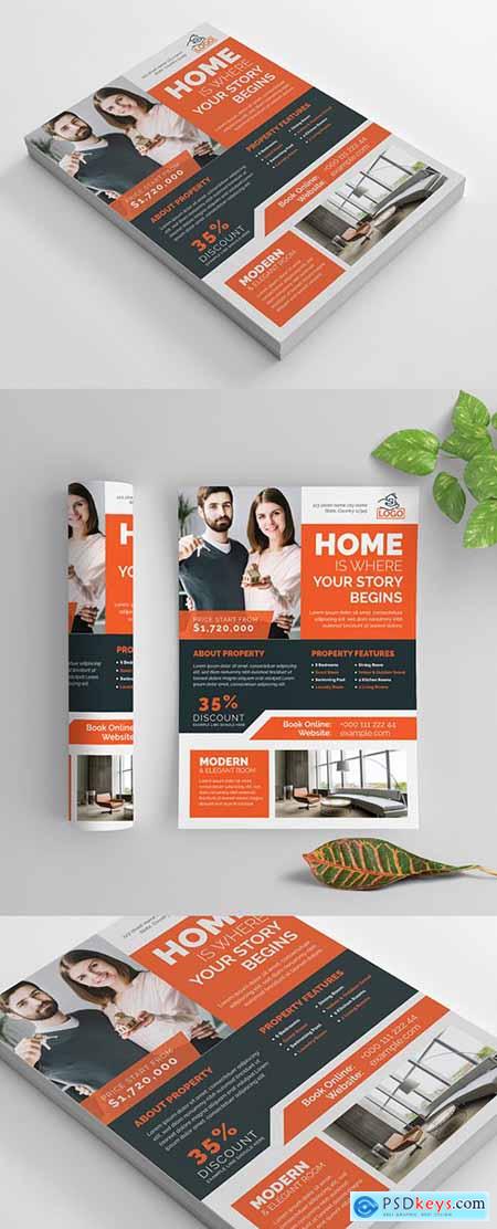 Business Flyer Layout with Orange Elements 269035308