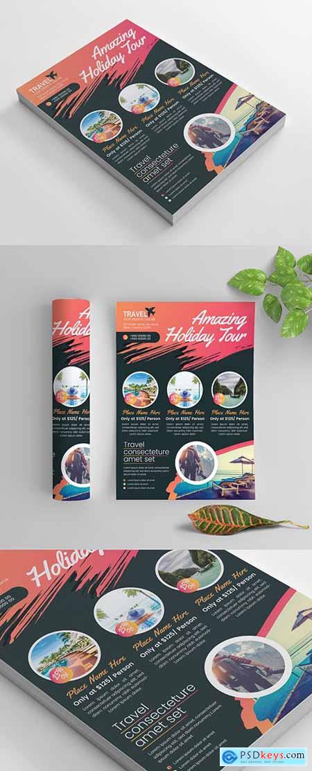 Bold and Colorful Flyer Layout with Paint Splatter Accents 269035322