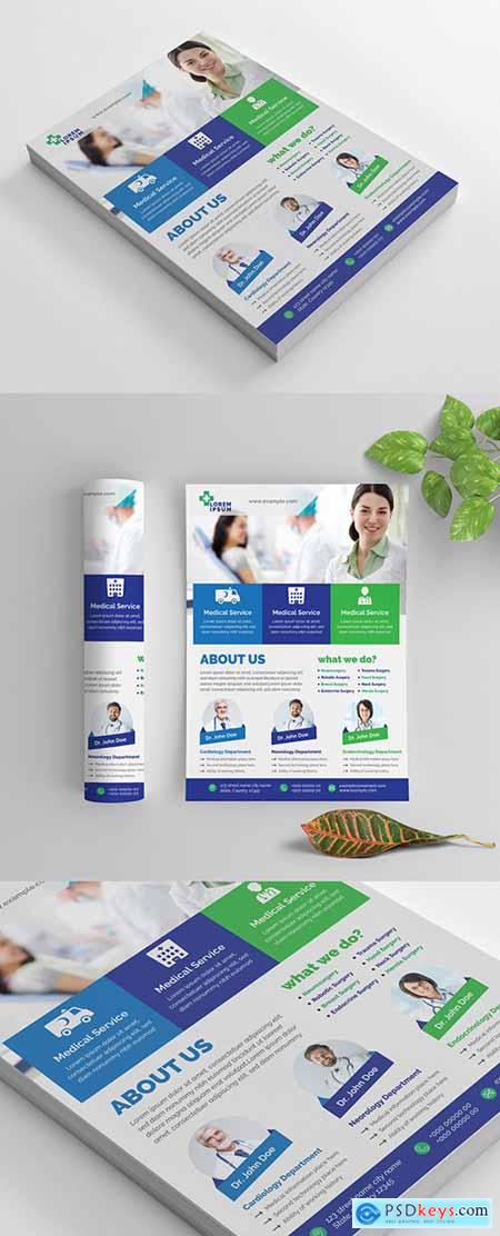 Colorful Medical Flyer Layout with Service Details 269035371