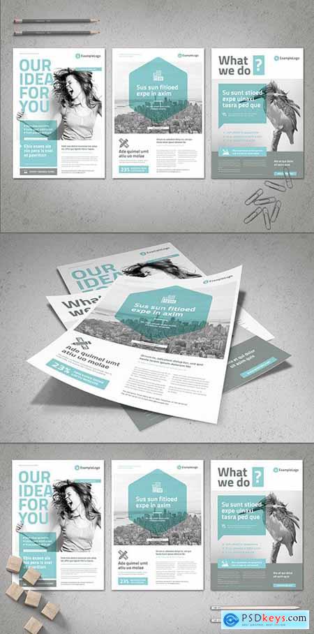 Business Flyer Layout with Pale Cyan Accents 239569496