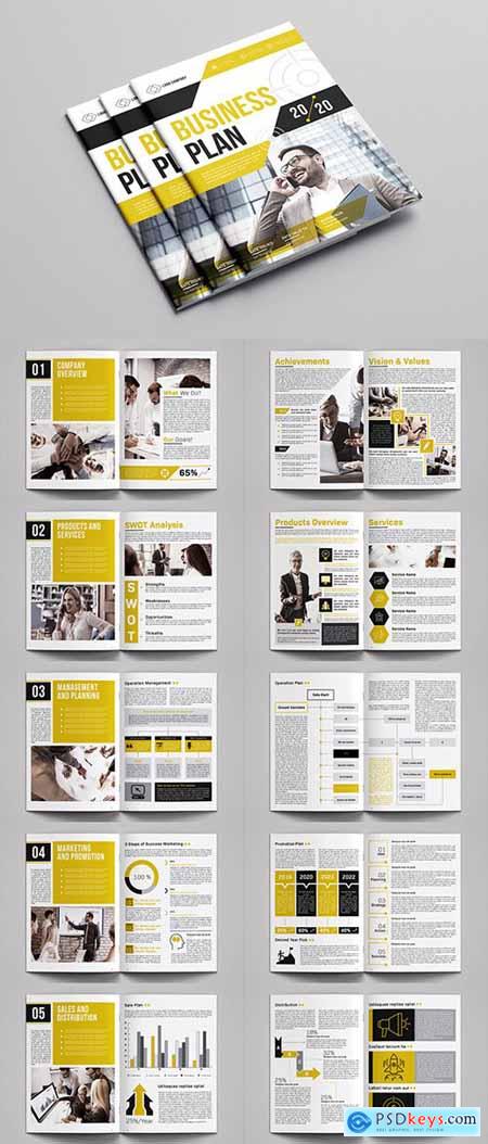 Business Plan Layout with Yellow Accents 287849220