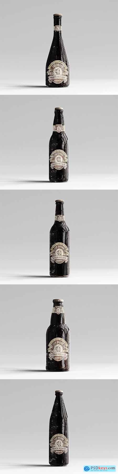 Amber Glass Beer Bottle Mockup Pack