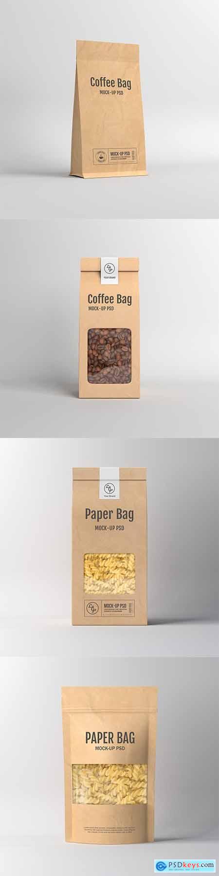 Paper Bag Packaging PSD Mockup Set