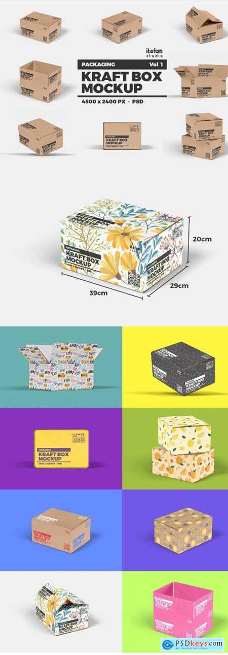 Download Kraft Box Mockup - Packaging Vol 1 » Free Download ... PSD Mockup Templates
