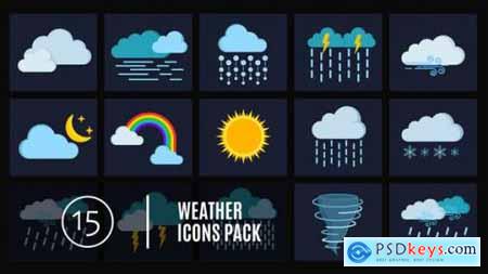 Videohive 15 Weather Icons Pack 24656832
