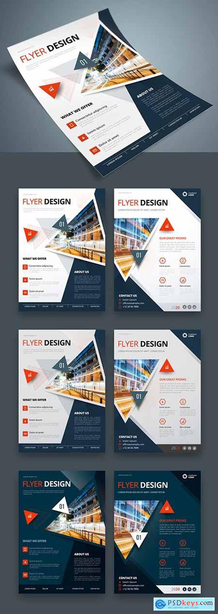 Colorful Business Flyer Layout with Triangle Elements 267840391