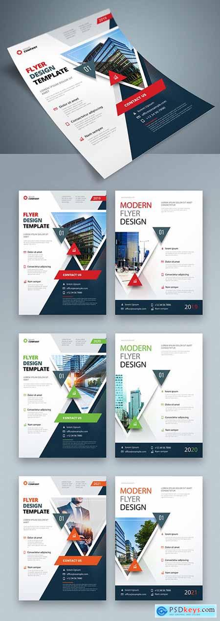 Colorful Business Flyer Layout with Triangle Elements 267840423