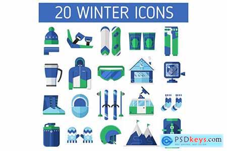 Winter Ski Resort Icons